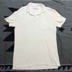 Orlebar Brown Cream toweling Polo Shirt size m